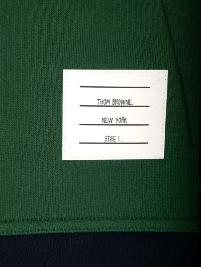 Thom Browne Panel Hooded Sweatshirt With Kangaroo Pocket