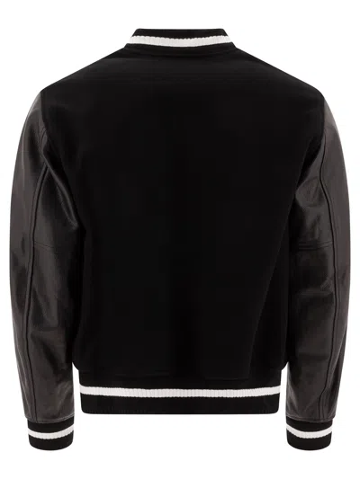 Givenchy Black Jacket With 4g Motif On Front In Wool And Tech Fabric Blend Man