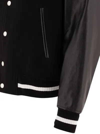Givenchy Black Jacket With 4g Motif On Front In Wool And Tech Fabric Blend Man