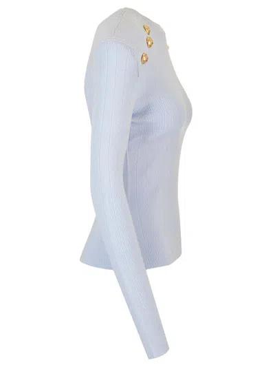 Balmain Knit Jumper Knitwear Light Blue