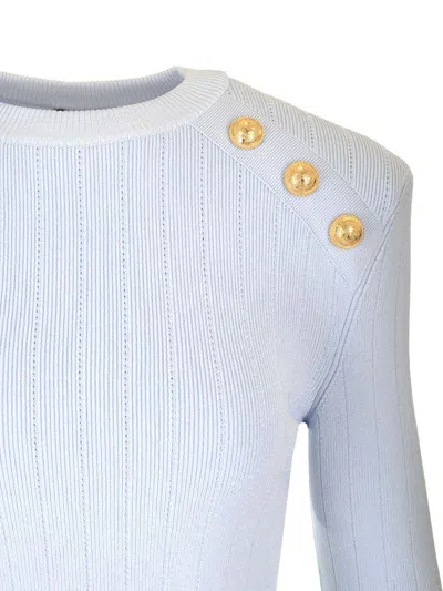 Balmain Knit Jumper Knitwear Light Blue