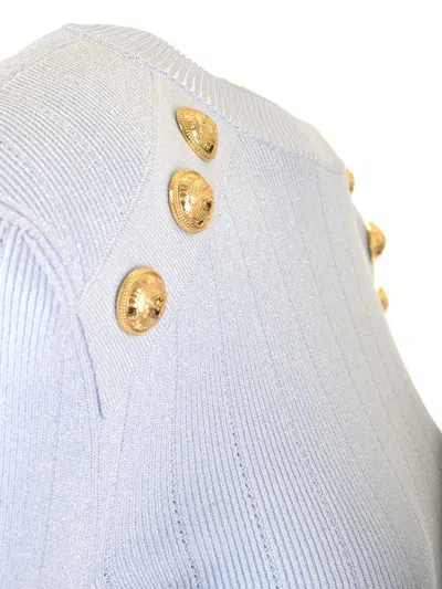 Balmain Knit Jumper Knitwear Light Blue