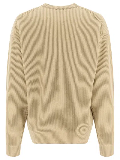 Auralee Ribbed Green Wool Sweater