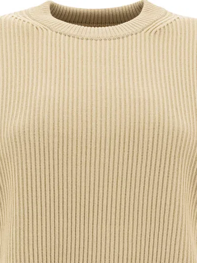 Auralee Ribbed Green Wool Sweater