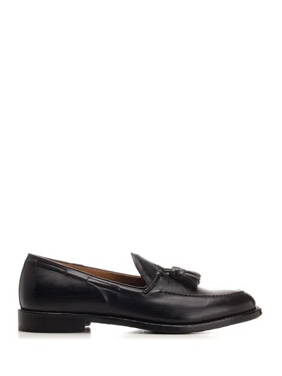 Corvari Leather Loafer With Tassels Lace-up Shoes Black