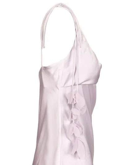Self-portrait Lilac Satin Flower Maxi Dress Dresses Violet In Purple