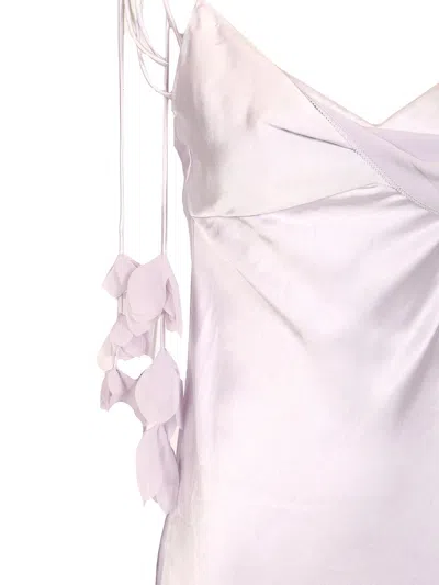 Self-portrait Lilac Satin Flower Maxi Dress Dresses Violet In Purple