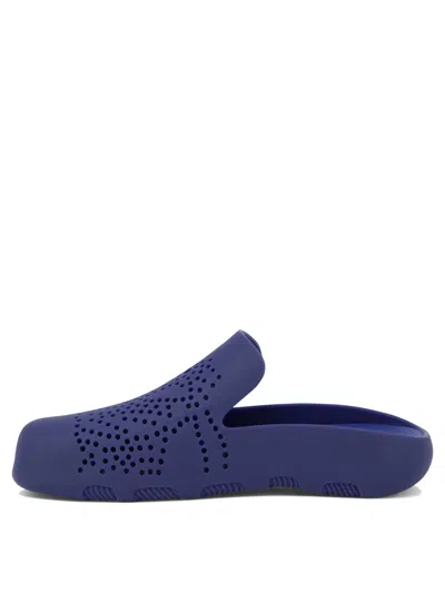 Burberry Stingray Perforated Slides In Blue