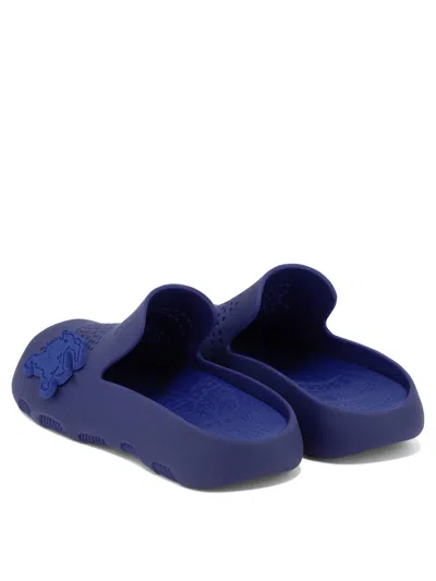 Burberry Stingray Perforated Slides In Blue
