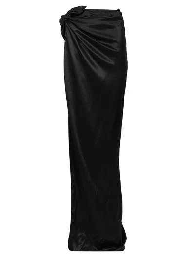 Balenciaga Long Satin Skirt Skirts Black