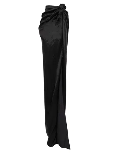Balenciaga Long Satin Skirt Skirts Black