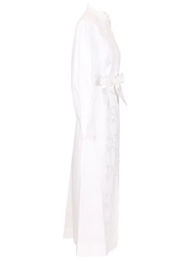 P.a.r.o.s.h Floral Embroidered Midi Shirt Dress