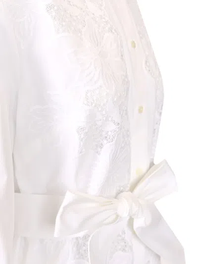 P.a.r.o.s.h Floral Embroidered Midi Shirt Dress