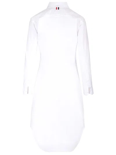 Thom Browne Long-sleeved Mini Shirt Dress In White