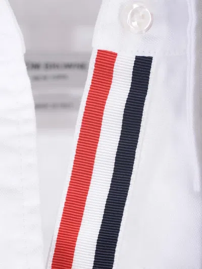 Thom Browne Long-sleeved Mini Shirt Dress In White