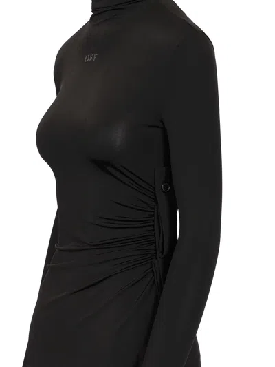 Off-white Long Sleeve Draped Top Tops Black
