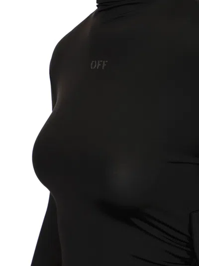 Off-white Long Sleeve Draped Top Tops Black