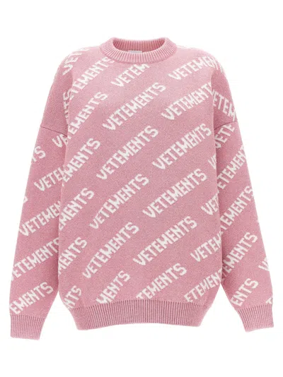 Vetements Lurex Monogram Sweater Sweaters And Cardigans Pink