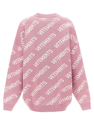 Vetements Lurex Monogram Sweater Sweaters And Cardigans Pink