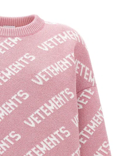 Vetements Lurex Monogram Sweater Sweaters And Cardigans Pink