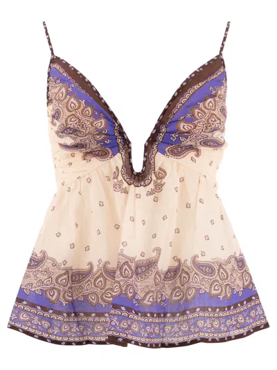 Zimmermann Maxine Plunge Cami Tops Purple