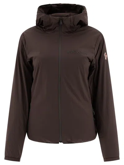 Moncler Mietres Zip-up Windbreaker Jacket In Brown