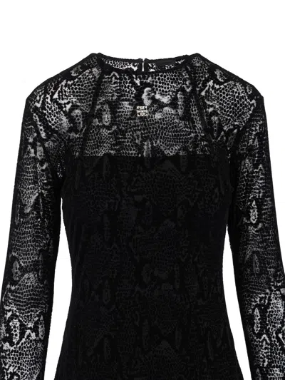 Givenchy Python Print Tulle Dress With 4g Detail