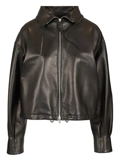 Durazzi Milano Nappa Leather Bomber Jacket Jackets Black