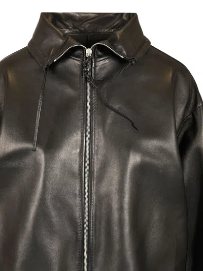 Durazzi Milano Nappa Leather Bomber Jacket Jackets Black