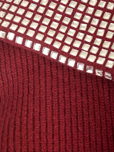 Self-portrait Oversized Collar Cardigan Jackets Bordeaux