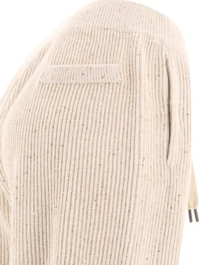 Brunello Cucinelli Pantaloni A Coste Impreziositi Da Paillettes Trousers Beige