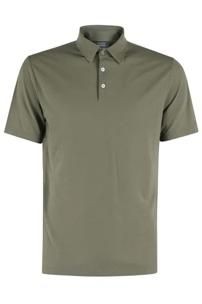 Zanone Green Ice Cotton Three Buttons Polo Shirt