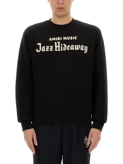 Amiri Jazz Hideaway Crew Sweatshirt In Black