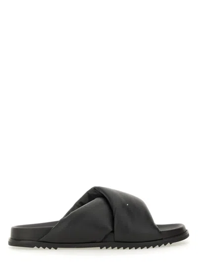Rick Owens Twisted Design Lamb Leather Slides