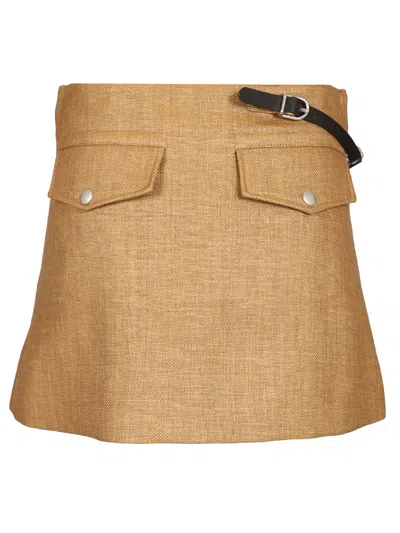 Durazzi Milano Rafia Mini Skirt Skirts Beige
