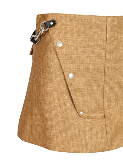 Durazzi Milano Rafia Mini Skirt Skirts Beige