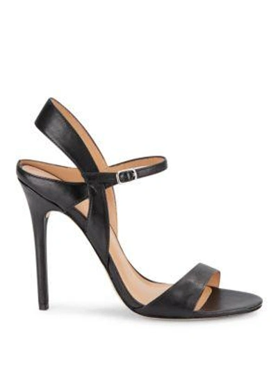 Shop Halston Heritage Leather Ankle Strap Sandals In Black