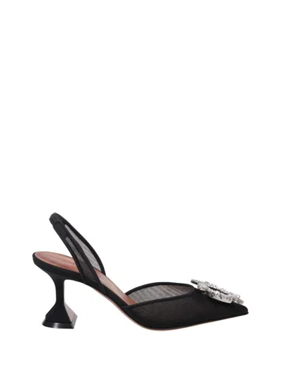 Amina Muaddi 70mm Begum Crystal-embellished Slingback Pumps In Black