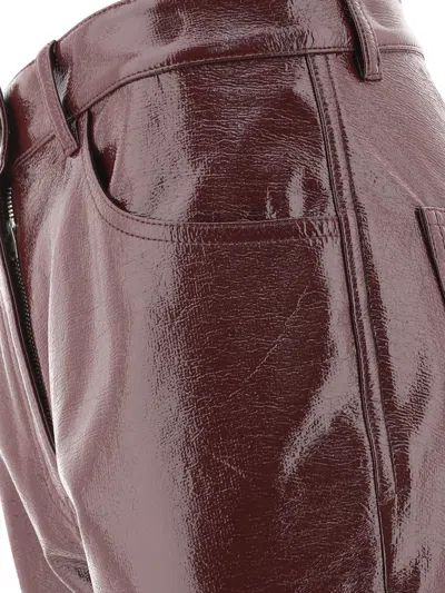 Shop Courrèges Reedition Vinyl Trousers Bordeaux