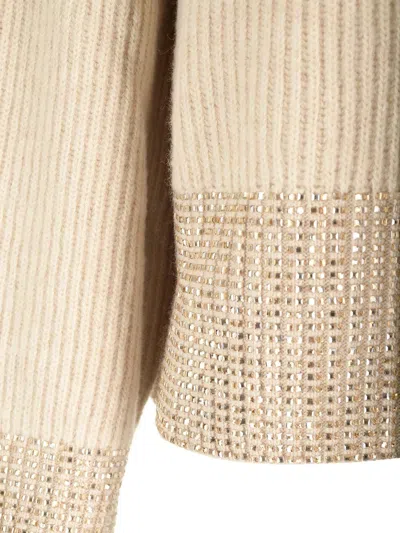 Golden Goose Ribbed Wool Sweater Knitwear Beige