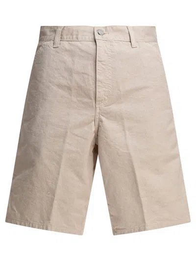 Carhartt Walter Single Knee Shorts Beige In Neutral