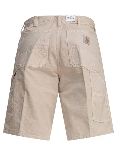 Carhartt Walter Single Knee Shorts Beige In Neutral