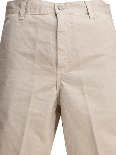 Carhartt Walter Single Knee Shorts Beige In Neutral