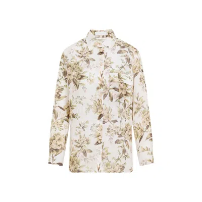 Zimmermann Floral Long-sleeved Shirt In Multicolour