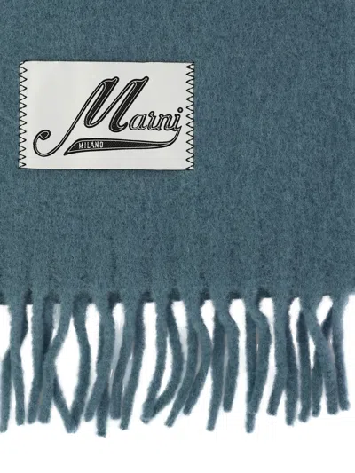 Marni Light Blue Brushed Alpaca Scarf