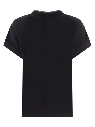 Brunello Cucinelli Scollo Prezioso T-shirts Black
