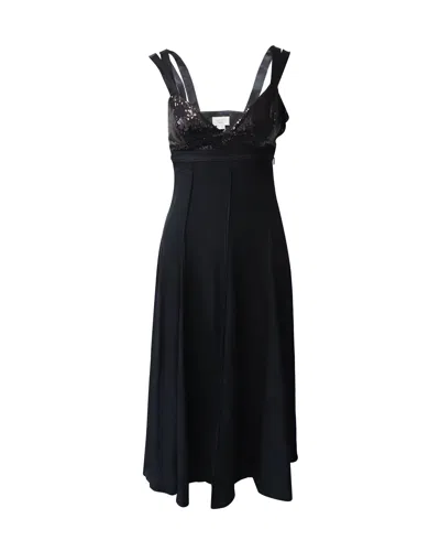 Jason Wu Sequined Sleeveless Maxi Dress In Black Viscose