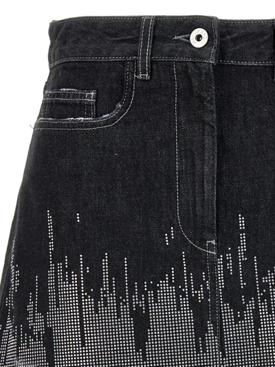 Jw Anderson Asymmetric Degrade Stud High-low Denim Skirt
