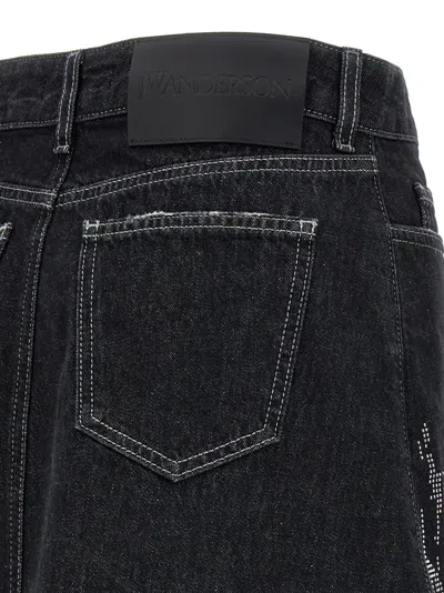 Jw Anderson Asymmetric Degrade Stud High-low Denim Skirt