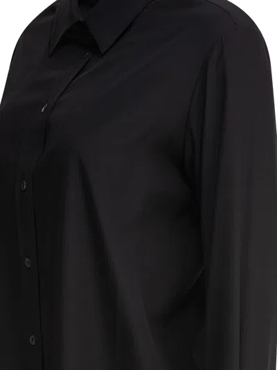 Sleep No More Silk-elastane Blend Long-sleeved Shirt In Black